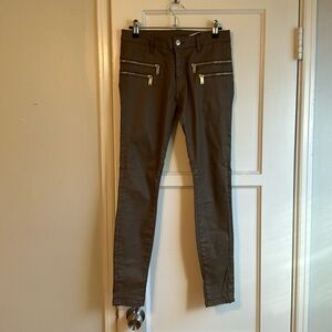 Zara Woman Mid Rise Coated Pant